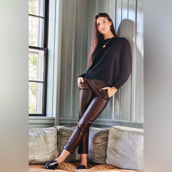 Cartolina Nantucket The Diana Pant - Chocolate Leather - Picture 1 of 5